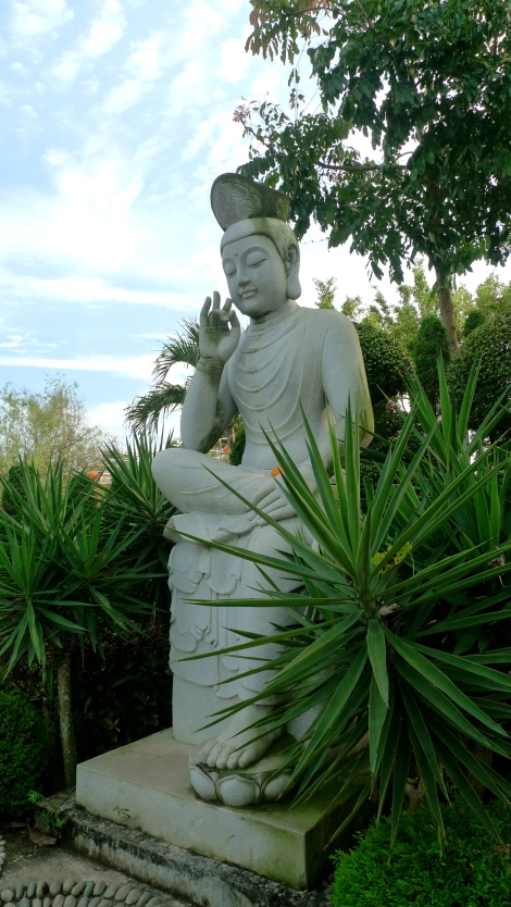 "The first step on the path of Buddhism is to lessen our desires and be satisfied with what we have. Then our minds will relax and we will begin to gain wisdom. "By Master Cheng YenI felt peace, serenity and ease of life when I look at  Bodhisatvva statue.